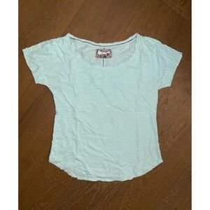Pure + Good Anthropologie Mint Green Slub Knit Scoop Neck Tee Shirt Womens Med